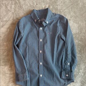 Vineyard Vines Blue and White Plaid Button-Down Shirt